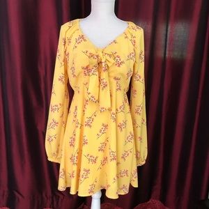 Yellow floral GB dress.